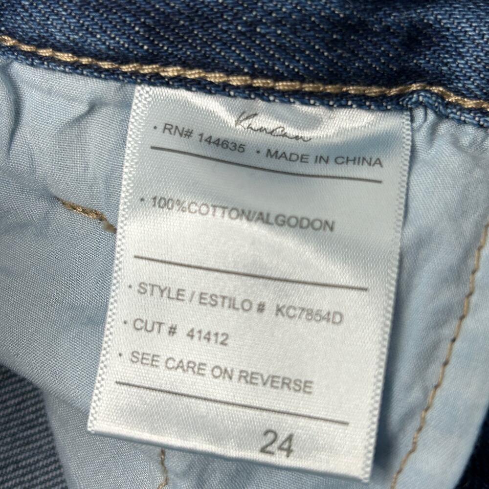 Kancan Cuffed Rigid Mid Rise Denim Jean Shorts Blue Removable Belt Women 24 NWT - Picture 10 of 11